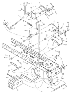 Mower Housing Suspension Diagram and Parts List for 312006X50C 2007 Briggs and Stratton Lawn Tractor
